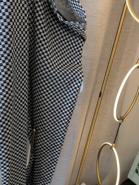 Betabrand Black & White Houndstooth Skinny Pants